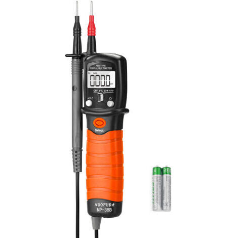 Multimètre, ohmmètre et ampèremètreMultimètre Numérique Type Stylo, NP-38B Multimetre Poche Automatique 2000 Compte Testeur Electrique pour DC/AC Voltage Résistance Diode Continuité Testeur (1/2)