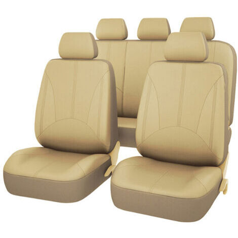 Housse de siège auto universelle en cuir respirant, ensemble complet d'accessoires d'intérieur de voiture adaptés aux véhicules SUV (1/5)