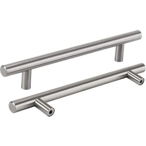 Poignée de meuble--Lot de 5 poignées pour armoires de cuisine - Espacement des trous - 128 mm - En acier inoxydable (1/5)