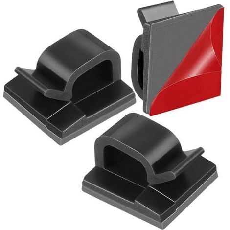 Clips de Câble Adhésif Cavalier Cable Electrique Clips Rangement de Câble Clips Câbles Adhésif 3M Durables Rangement de Cordon Serre-Câbles pour TV PC Ordinateur Portable Bureau Maison(50pcs) (1/5)