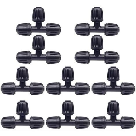Lot de 10 Raccord Tuyau D'arrosage, Plastique Connecteurs 3 Voies 16mm D'arrosage Adaptateur Robinet Arrosage Accessoires (1/5)