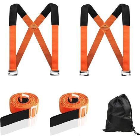 Sangles de déménagement, sangles de levage pour 2 personnes pour déplacer des meubles, système de levage et de déplacement, ceinture d'épaule pour transporter des meubles lourds, appareils électroména (1/5)
