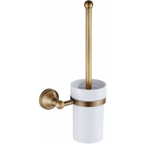 Brosse de Toilette en Laiton Antique Ensemble de Porte-Brosse avec Un Tasse en Ceramique (1/5)