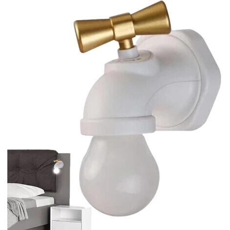 Robinet Veilleuse Creative Smart USB Charge Induction Lumière LED Cabinet Chevet Commande Vocale Lumière (Blanc) (1/5)