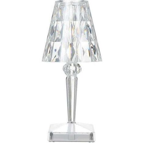 – Lampe à poser en cristal 3D rechargeable par USB – Éclairage tactile avec 2 tons – Design moderne pour chambre et salon (1/5)