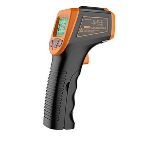 1 pc orange Thermomètre Infrarouge,-58 °F A 1112 °F (-50 °C A 600 °C) Pistolet thermomètre infrarouge sans contact de haute précision,Avec Ecran Lcd -- (1/5)