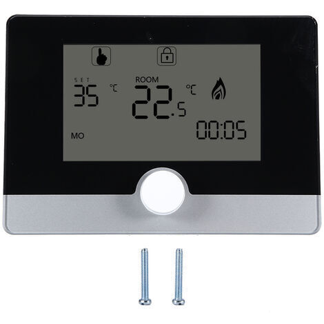 Thermostat programmable pour système de chauffage mural, blanc (1/5)