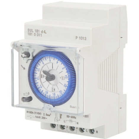 Relais temporisé SUL181d Time Relay 220V 24-Hour Industrial Time Control Switch Track Installation Minuterie mécanique (1/5)