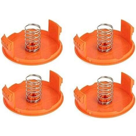 (4 couvre-bobines + 4 ressorts) Capuchon de Bobine de Rechange pour compatibles avec Black Decker GH900 LST201 GH600 NST2018 CST2000, couvre-bouchon Weed Eater Wacker Cap (1/5)