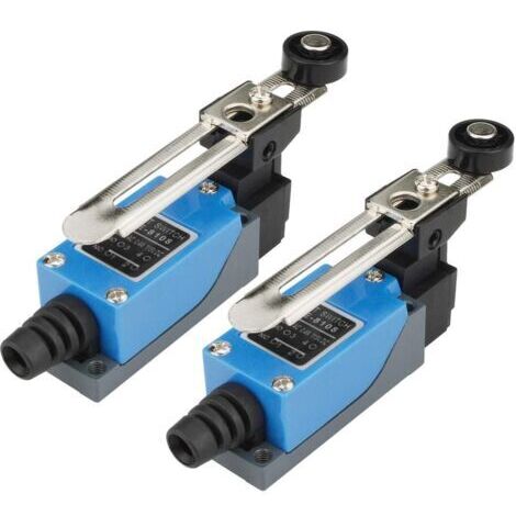 2PCS ME-8108 Interrupteur de fin de course momentané Commutateur de voyage, bras de levier à rouleau réglable Arduino Limit Switch NC-NO CNC Mill Laser Plasma Router (2PCS, ME-8108 Bras de levier long (1/5)