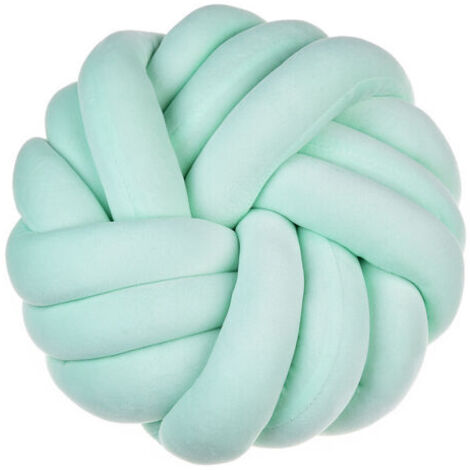 Coussin nœud pour canapé, lit, décoration, coussin décoratif, coussin-balle, 35 x 35 cm, décoration de chambre de bébé, jouet fait à la main, cadeau créatif (Vert) (1/4)