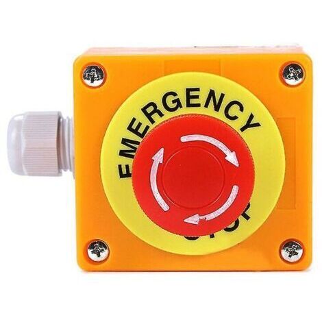 1 No 1 Nc 10a 660v Bouton-poussoir d'arrêt d'urgence Station de commutation champignon rouge (1/4)