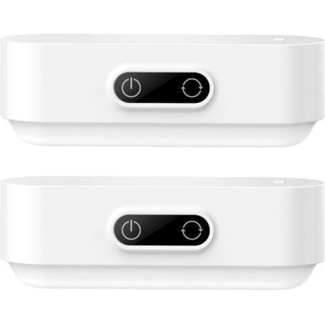 Lot de 2 lampes tactiles 3 W - 5 couleurs réglables - Intensité variable - Batterie intégrée de 2000 mAh rechargeable - Veilleuse à coller pour la lecture, l'armoire, le miroir de maquillage, la table (1/4)