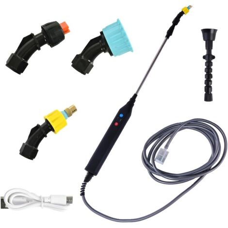 Pulvérisateur électrique avec 4 Buses et 5M de Tuyau, Pulverisateur pour Toiture, Pulverisateur Electrique Toiture de Jardin 2400 mAh, Accessoires pour Jardinage, Agriculture, Nettoyage (1/5)
