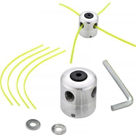 [JAMAIS UTILISÉ]Tête de débroussailleuse universelle , tête de débroussailleuse en fil d'aluminium, tête de bobine à double fil, fil en nylon pour débroussailleuse, tête 1 fil + 4 fils (1/4)