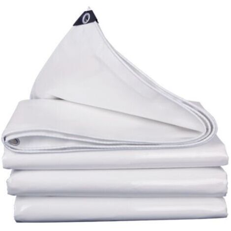 [JAMAIS UTILISÉ]Waterproof and durable tarpaulin, PVC tarpaulin, white waterproof tarpaulin with eyelets, 2 x 3 m high tarpaulin (1/4)