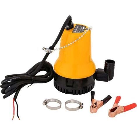 [JAMAIS UTILISÉ]Pompe submersible 12 V 50 W 4 200 l/h DC, pompe portable pour eaux usées, câble de 2,3 m avec pince, pour étangs à poissons propres et sales. (1/4)