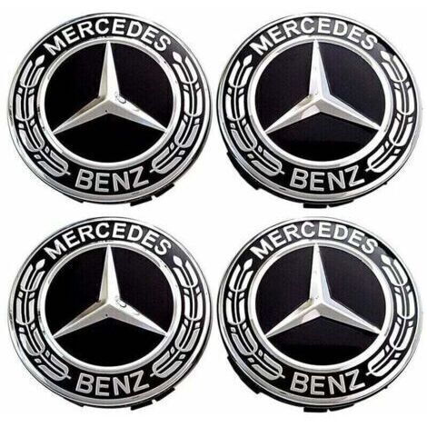 [JAMAIS UTILISÉ]4 pièces Cache Moyeux - Compatible with Mercedes Benz - 75mm - Cache de Roue Centrale - ABS - Accessoires de Voiture (1/4)