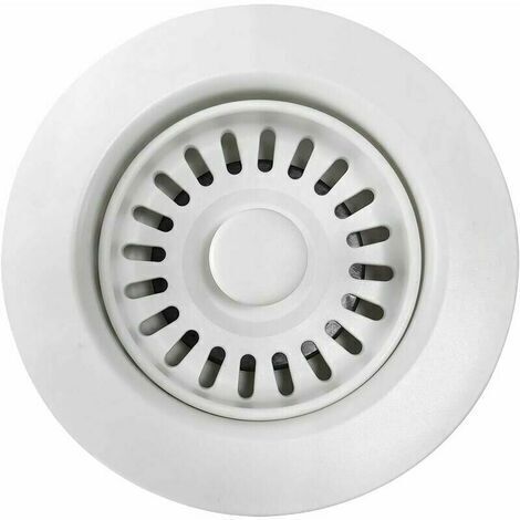 [JAMAIS UTILISÉ]Bonde évier en polymère blanc Filtre à panier amovible Compatible éviers en granit, cuivre, acier inoxydable Ø 4,5 cm (1/5)