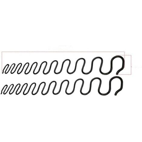 [JAMAIS UTILISÉ]Lot de 2 ressorts de rechange 55 cm en acier au carbone 8 clips en S pour fixation sécurisée Réparation canapés et sièges (1/5)