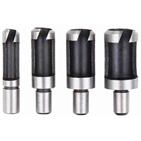 [JAMAIS UTILISÉ]Fraise Bouchonner Bois Lot de 8 Mèche Bouchon Bois Foret Faire Cheville Outil de Coupe pour Faire une Bois Bouchon Cheville Tourillon Goujon Tenon Dowel (1/4)