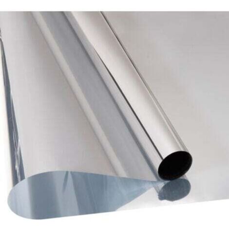 44.5x200cm,argent,Film Fenêtre Anti Regard Film Miroir Fenêtre sans Tain Protection de Solaire Anti UV Anti Chaleur Film Vitre Noir Occultant (1/5)