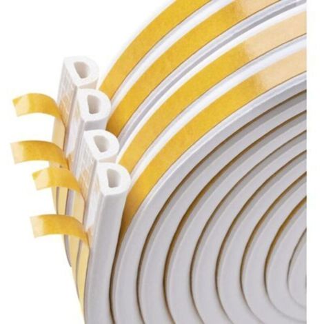 20 m Joint d'étanchéité autocollant en caoutchouc pour portes et fenêtres , Anti-collision,Bande d'isolation acoustique ,Blanc (1/4)