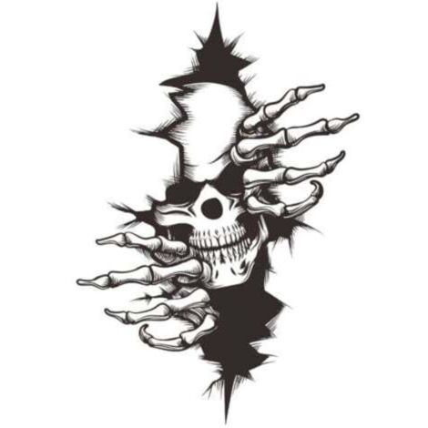 Crâne Tête De Mort Skull Horreur 22x32cmStickers Décalque Autocollant Sticker Pour Voiture Véhicule Automobile Autocollant (1/5)