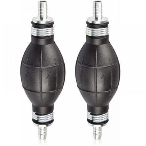 2PCS Pompe à Main Essence en Caoutchouc 8mm - Poire d'Amorçage Carburant pour Voitures, Motos et Bateaux (Noir) - Pompe Manuelle de Transfert (1/4)