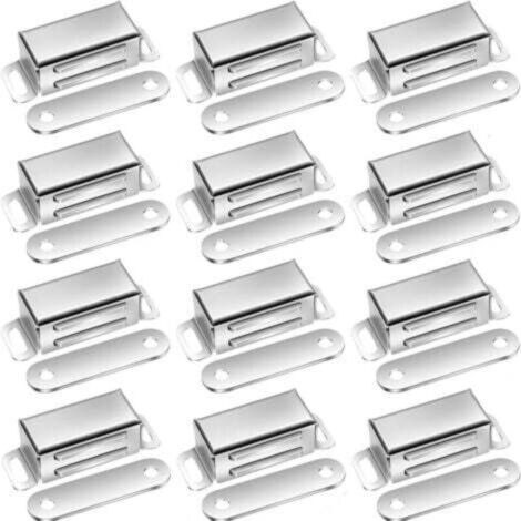 12 Pcs Aimants de Porte Pour Armoire Fermeture Magnétique Extra Forte, Aimants pour Porte, Aimants pour Armoire Acier Inoxydable, Aimants pour Meuble, Loqueteau Magnétique (1/5)