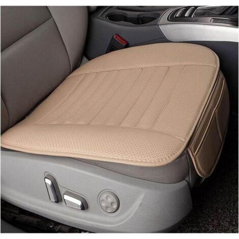 Couverture Respirante en Cuir de Charbon de Bambou siège Antidérapant pour Voiture (Beige) (1/5)