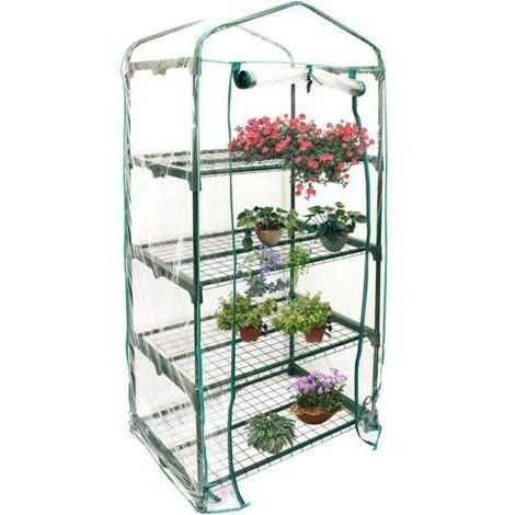 Serre sans étagère, Porte Enroulable, Serre Jardin, Maison Culture, Maison Jardin, Plantation tomates, légumes, Serre, Couverture en PVC Transparent pour Jardin, Balcon, Serre en Aluminium (1/5)