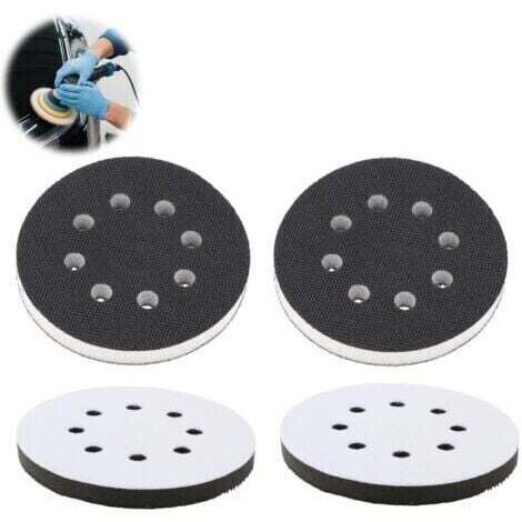 4 Pièces Tampon Interface 125mm à 8 Trous en Mousse Souple pour Rondes, Tampons de Polissage de 125 mm, Tampon Interface en Éponge, pour Disques de Ponçage et Assiettes de Polissage (1/5)