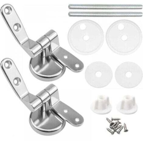 Charnière de siège de toilette, accessoires de siège de toilette en alliage de zinc [argent] (1/5)