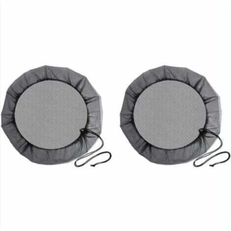 Filet de baril de pluie de diamètre 80 cm, 2 pièces filet de protection avec cordon de serrage, couverture anti-moustiques et animaux pour collecteur d'eau de pluie (1/4)