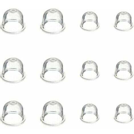 Pompe à ampoule d'amorçage blanche, tasse d'huile de carburateur transparente de 19 mm et 22 mm pour tondeuse, machine à haie, scie à essence, ampoule d'amorçage de carburant de ventilateur 12 pièces (1/5)
