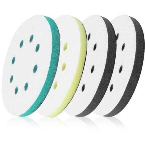 4 Pièces Tampon de Ponçage Souple 125mm Tampon d'Interface Ponceuse, Plateau de Poncage 8 Trous Tampon Interface en Éponge en Mousse Patin de Remplacement pour Ponceuse (1/5)