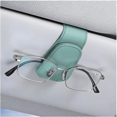 Porte-Lunettes De pour Voiture, Magnétique en Cuir Clip Cintre De Lunettes pour Voiture, Support De Lunettes De Soleil De Visière Voiture Universel avec Pince à Carte (Nyland) (1/5)