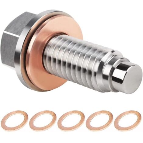 Bouchon de Vidange de Carter D'huile Moteur, Bouchon De Vidange D'huile Magnétique, Écrou Vidange Carter Magnétique, Accessoires pour L'automobile, Convient Plupart Voitures(M12x1.75) (1/5)