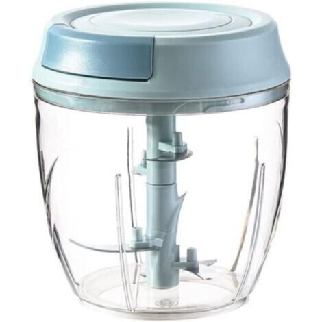 Hachoir Manuel, 1000 ml 5 Lames en Acier Inoxydable, Hachoir Oignons, Mixeur Multifonctions, Coupe Légumes, Coupe Gingembre Manuel, Broyage des Aliments Pour Bébé, Hachoir à viande. (1/5)