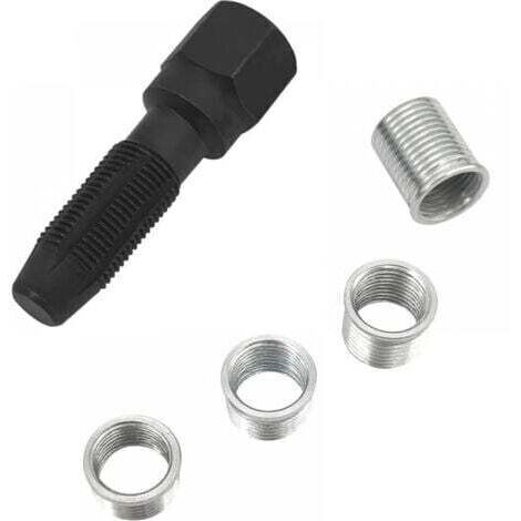 5pcs Kit de réparation pour Filetage de Bougies d'allumage M14 x 1,25, Kit de refiletage de Culasse, Rethreading Bougie, Outil de réparation de Filetage de Cylindre d'alésoir de 14 mm (1/3)