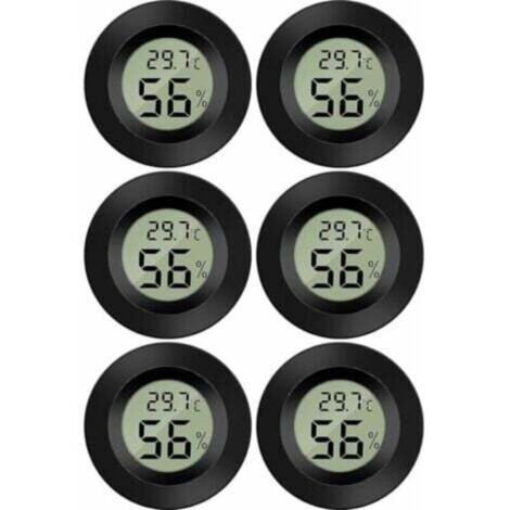 (6 PCS )Mini Digital LCD Thermomètre Hygromètre Température Humidité -50-70℃ 10%-99% RH Thermomètre Portable Thermo Hygromètre Indicateur (1/5)