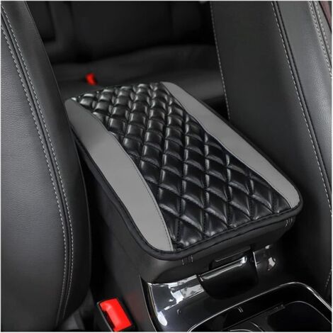 Coussin Pour Accoudoir De Voiture, Coussin D'accoudoir de Voiture en Cuir, Protecteur Couverture de Boîte Siège D'accoudoir de Voitures Imperméable, Accessoires Voitures(Gris) (1/5)
