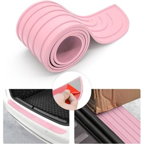 Protection Pare Choc Voiture, Protecteur Porte Coffre en Caoutchouc, Résistant Aux Rayures et Antidérapant, Convient à la Plupart des Accessoires Extérieurs de Voiture (Rose/90x7CM) (1/5)
