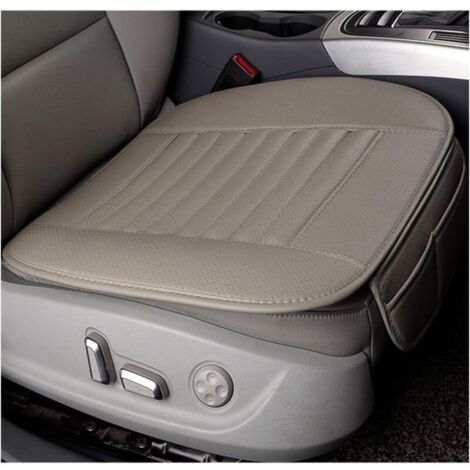 Coussin de Siège en Charbon de Bambou PU - Confortable et Antidérapant Tapis de Siège pour Voiture, Bureau et Domicile (Gris) (1/5)