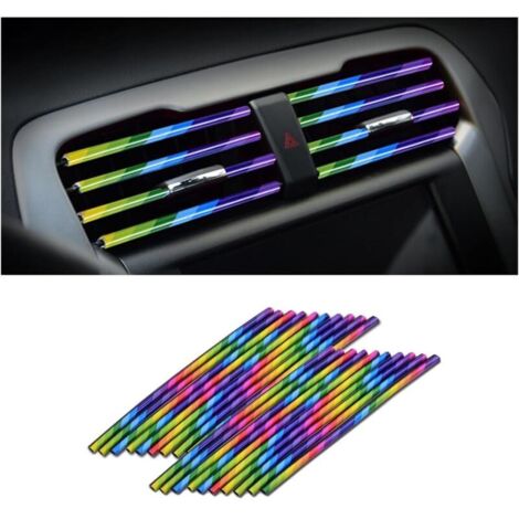 20 PCS Bande Décorative pour Climatiseur de Voiture, Accessoires intérieurs de voiture, Multicolore Bande décorative pour la plupart des bouches d'aération (Multicolore) (1/5)