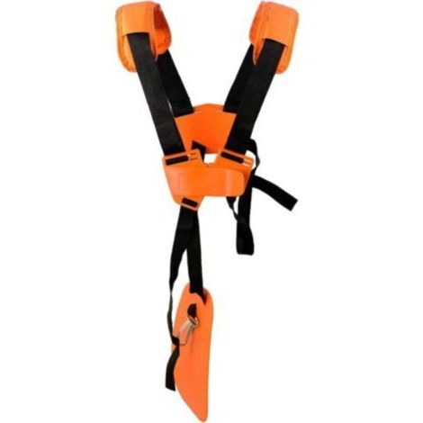 Ineasicer Harnais Débroussailleuse- Bandoulière Double Harnais de Doudeuse pour Débroussailleuse, Tronçonneuse et Tondeuse à Gazon, Compatible avec Stihl FS, Orange (1/5)