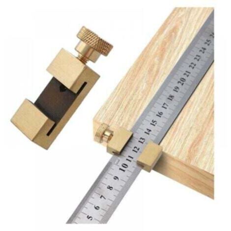 Règle de Positionnement en Acier Inox, Ruler Outil Laiton Acier Règle Bloc, Butée de Règle, Règle de Marquage 30 cm, Outil de Marquage, pour Travail du Bois Bricolage Charpentier Artisanat (1/5)