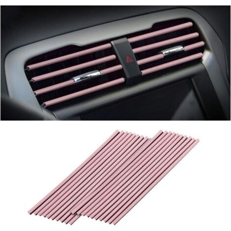 Lot de 20 Bandes Décoratives pour Climatiseur de Voiture, Bandes Décoration de Sortie d‘Air Voiture Bande de Grille d'Aération, Bande Décorative pour Climatiseur de Voiture(Rose) (1/5)