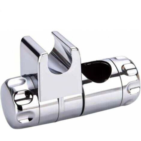 Support Douche à Main Remplaçable, Support Pommeau de Douche, Clamp Douchette Réglable de Salle de Bain Adapté 25MM à la Barre de Douche, 19-22MM à la Douchette, ABS Chromé (1/5)